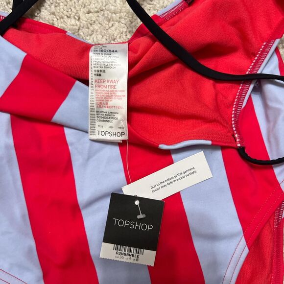 NWT Topshop Women's Multicolored Striped Swimsuit One Piece - Picture 3 of 4